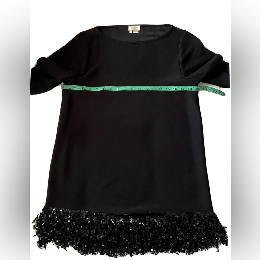 Kate Spade Black Mini Dress with Sequin Fringe - Picture 10 of 16